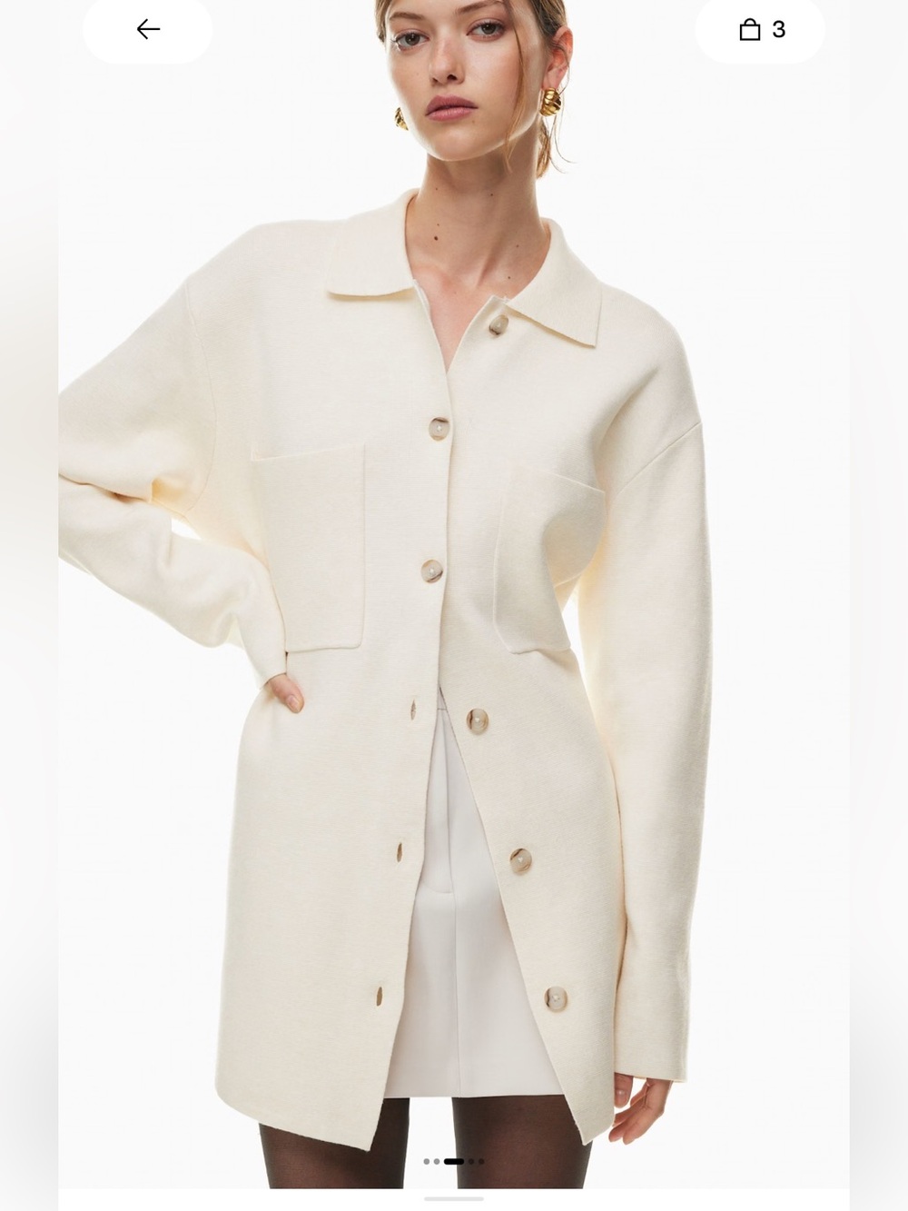 Aritzia Babaton society cardigan sweater size medium in cream